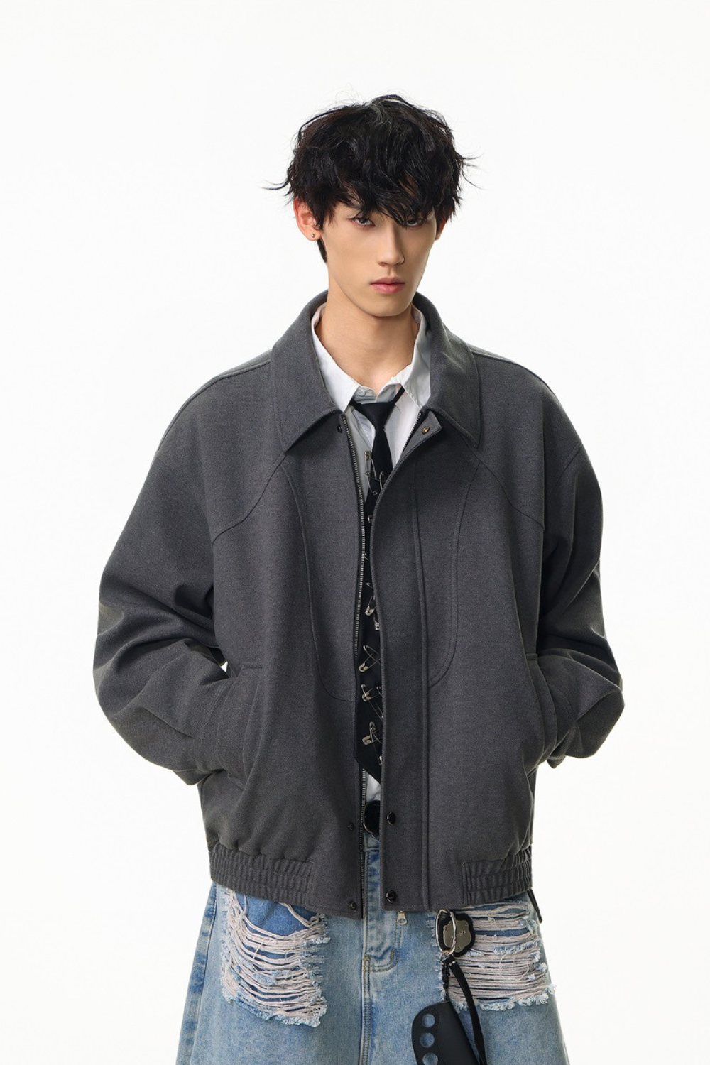 Structured Cotton Bomber Jacket