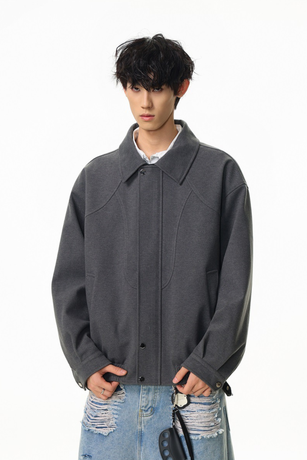Structured Cotton Bomber Jacket