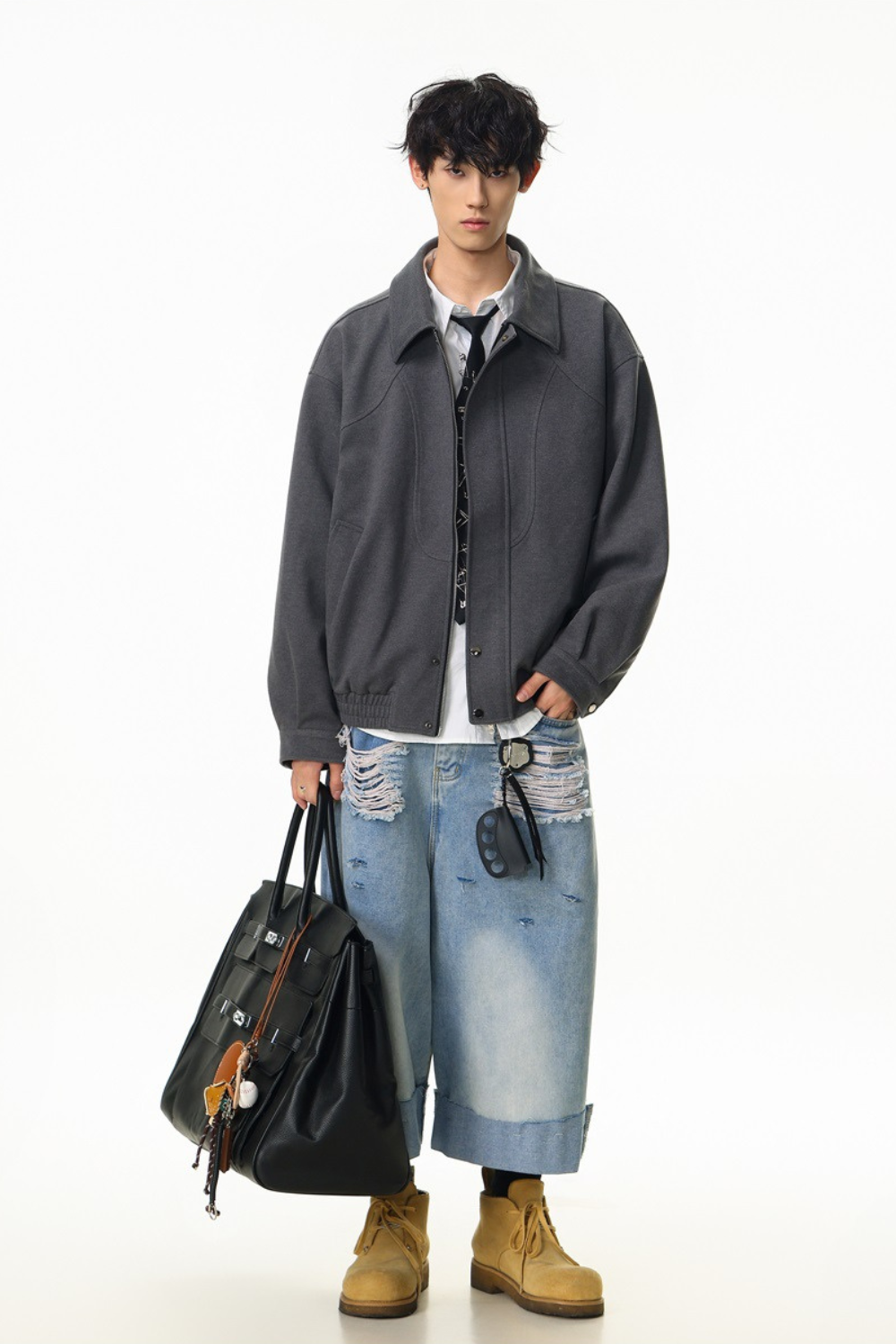 Structured Cotton Bomber Jacket