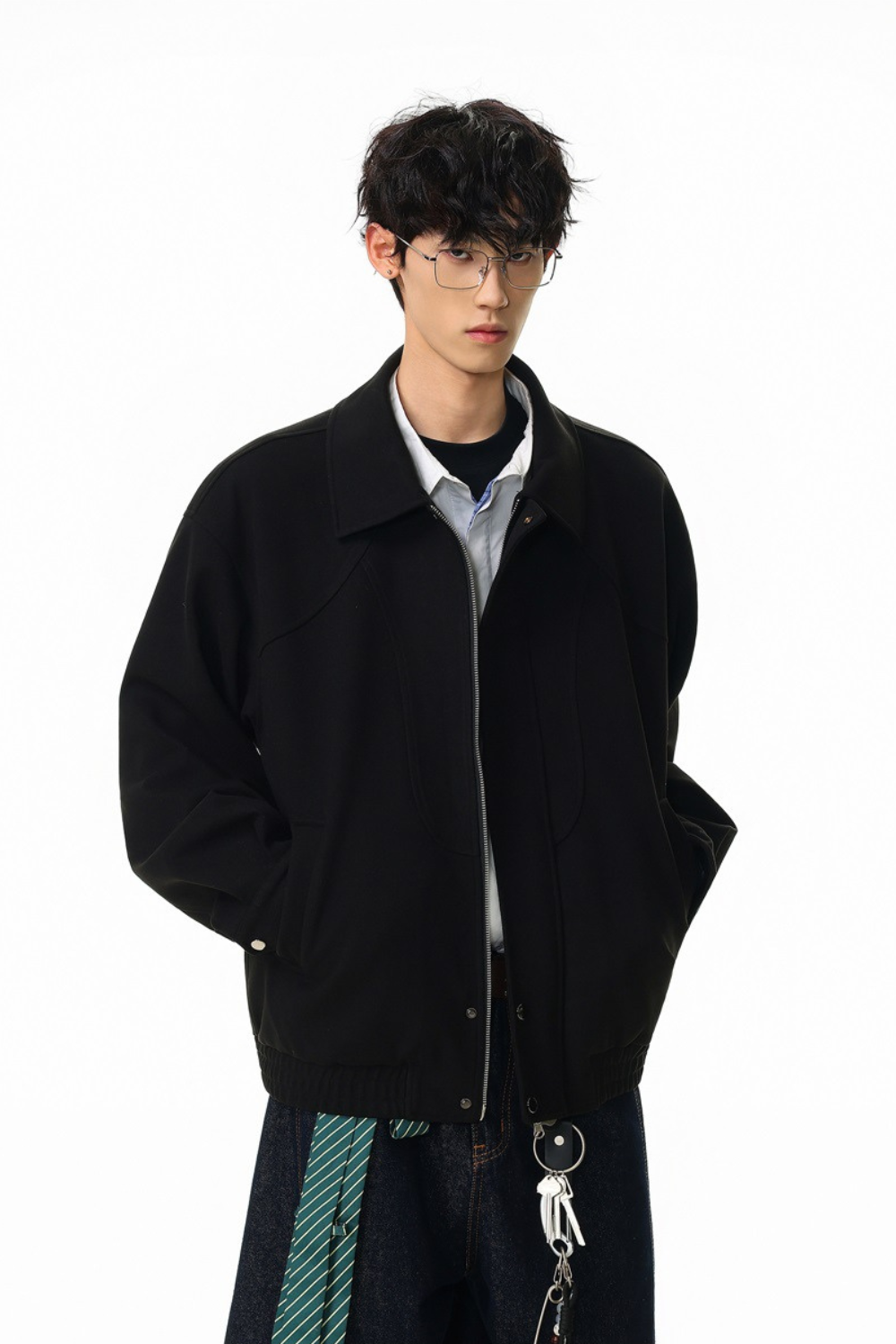 Structured Cotton Bomber Jacket