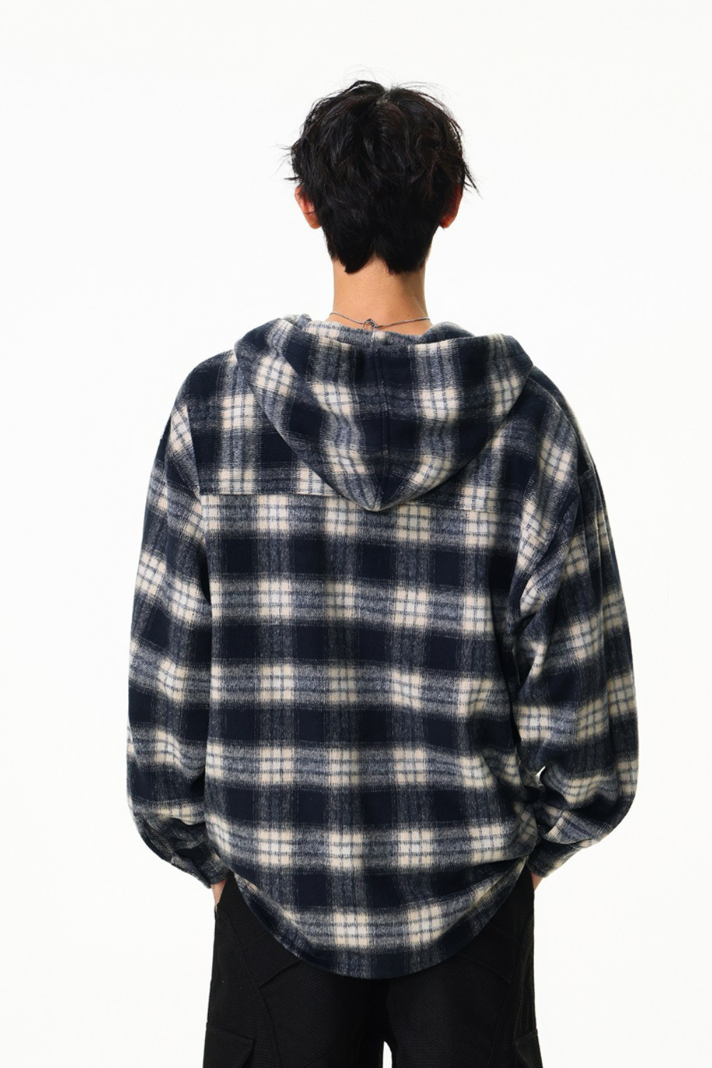 Checked Hooded Overshirt