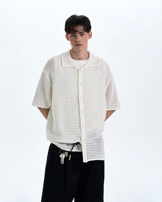 THE OPEN KNIT BUTTON POLO