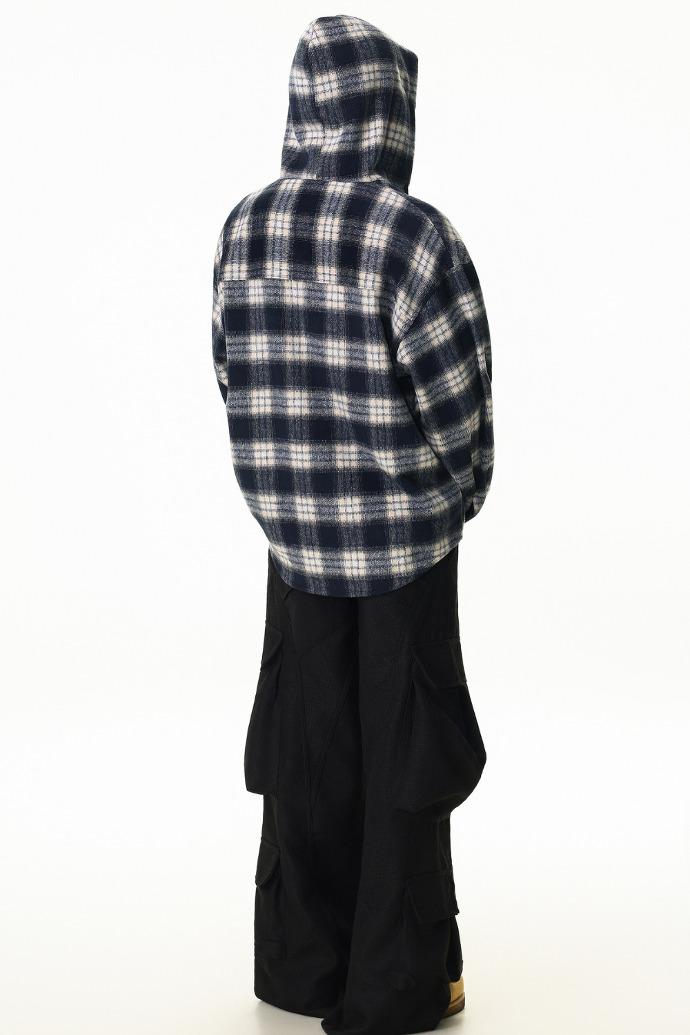 Checked Hooded Overshirt