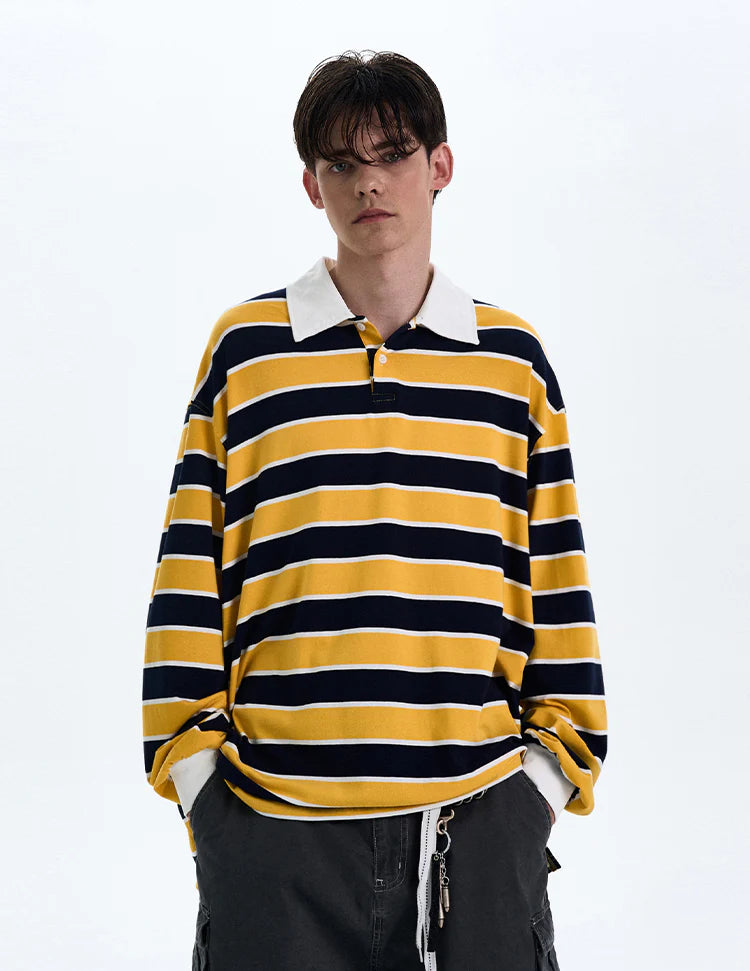 THE LONG SLEEVE STRIPED POLO №3 (10-DAY PRE-ORDER)