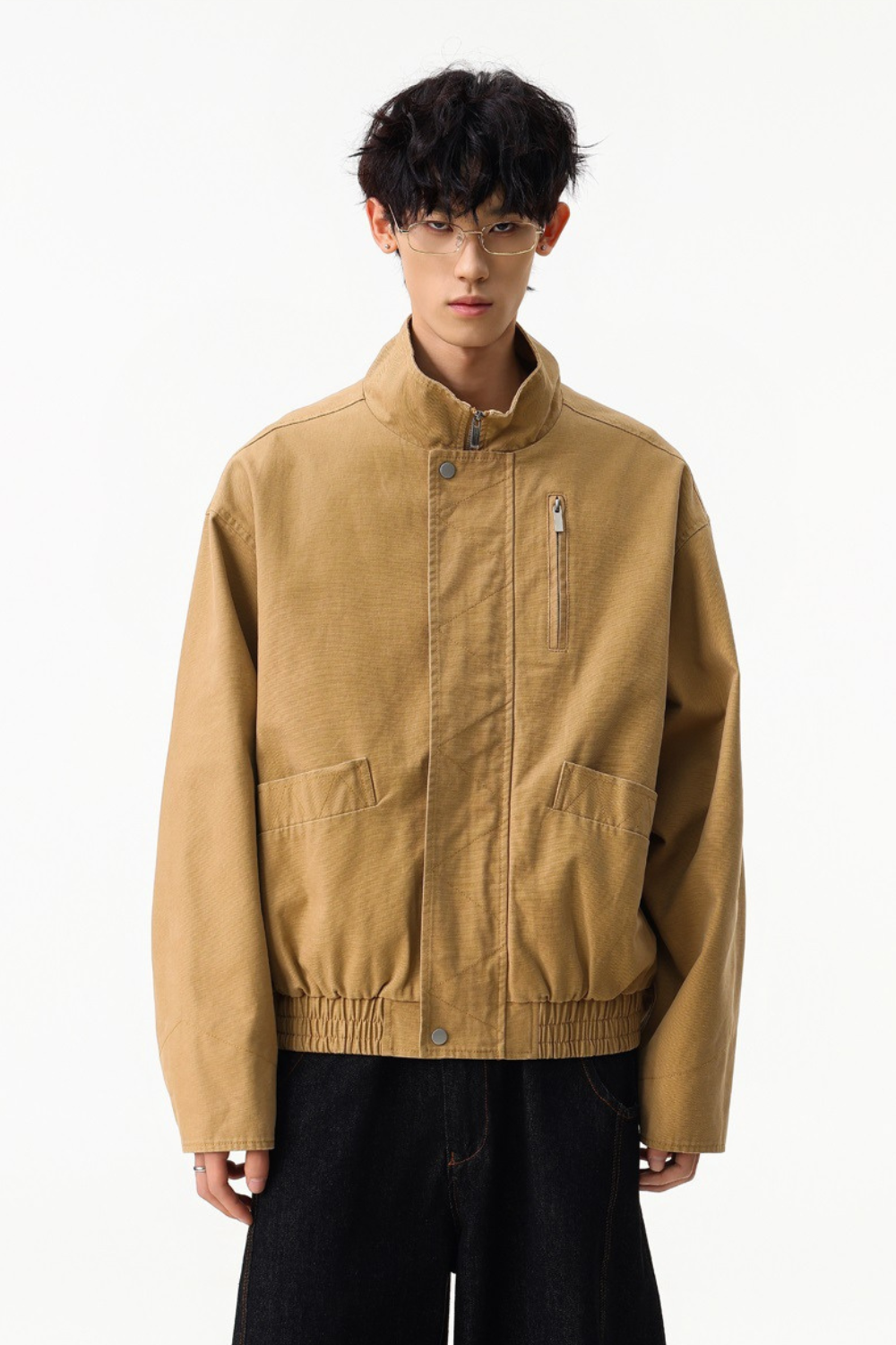 Structured Cotton Zip Jacket