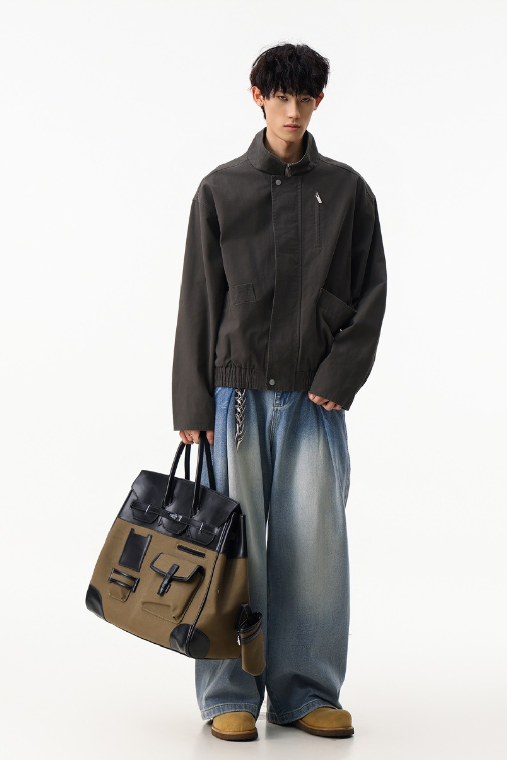 Structured Cotton Zip Jacket