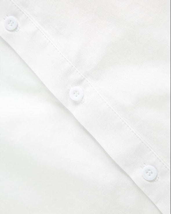 Boxy Cropped Cotton Poplin Shirt