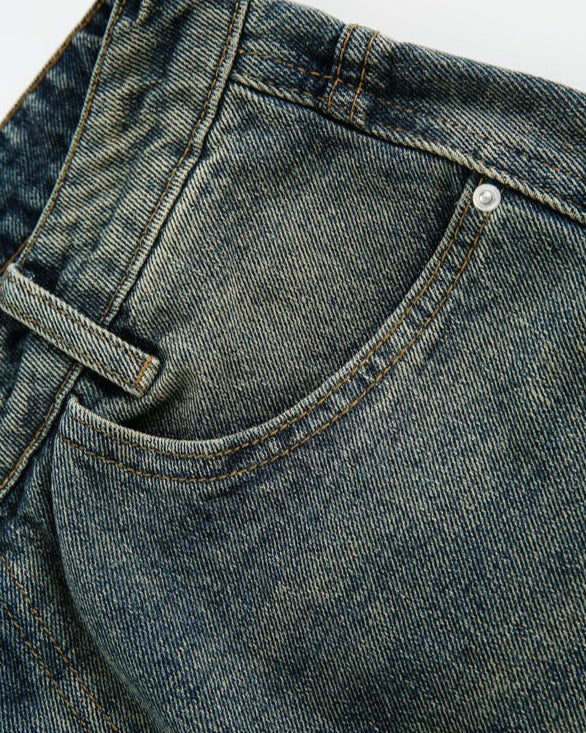Oversized Denim Jorts Dark Wash Wide Fit