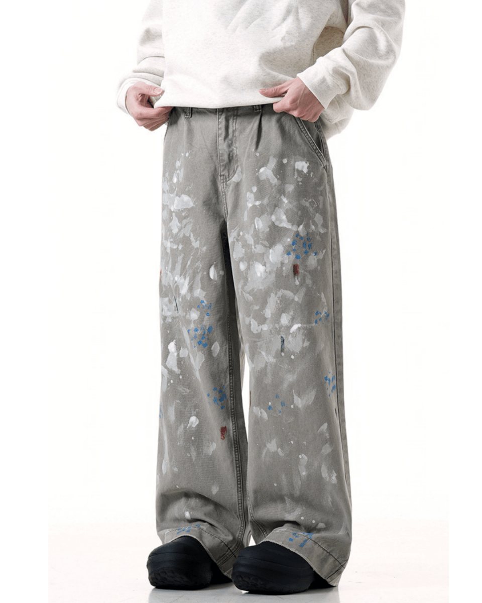 Brera Paint - Washed Wide Jeans - Revivo Avenue