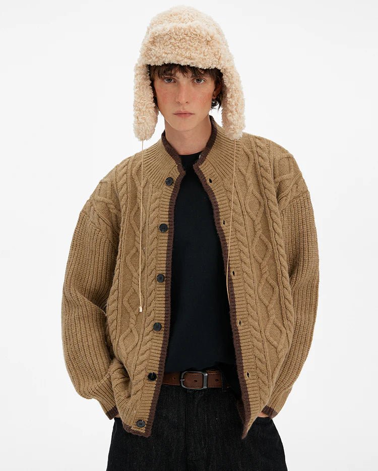 Cable Trim Cardigan - Revivo Avenue