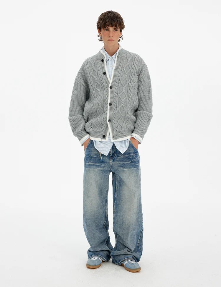 Cable Trim Cardigan - Revivo Avenue