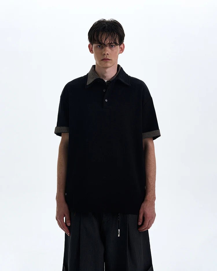 Contrast Collar Knit Polo - Revivo Avenue