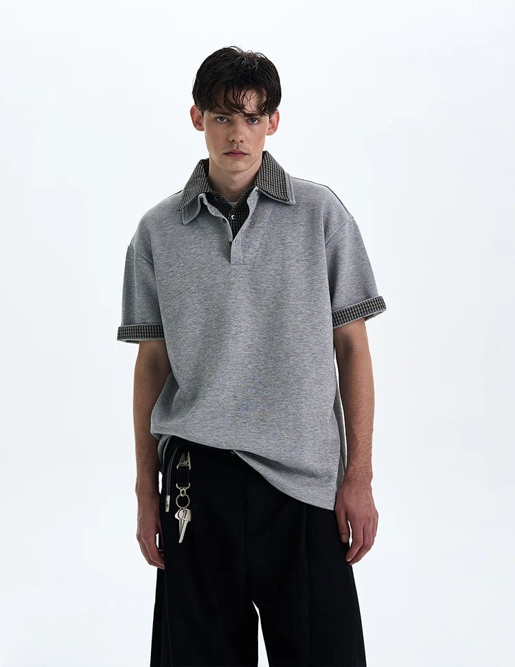 Contrast Collar Knit Polo - Revivo Avenue