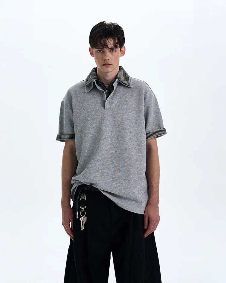 Contrast Collar Knit Polo - Revivo Avenue