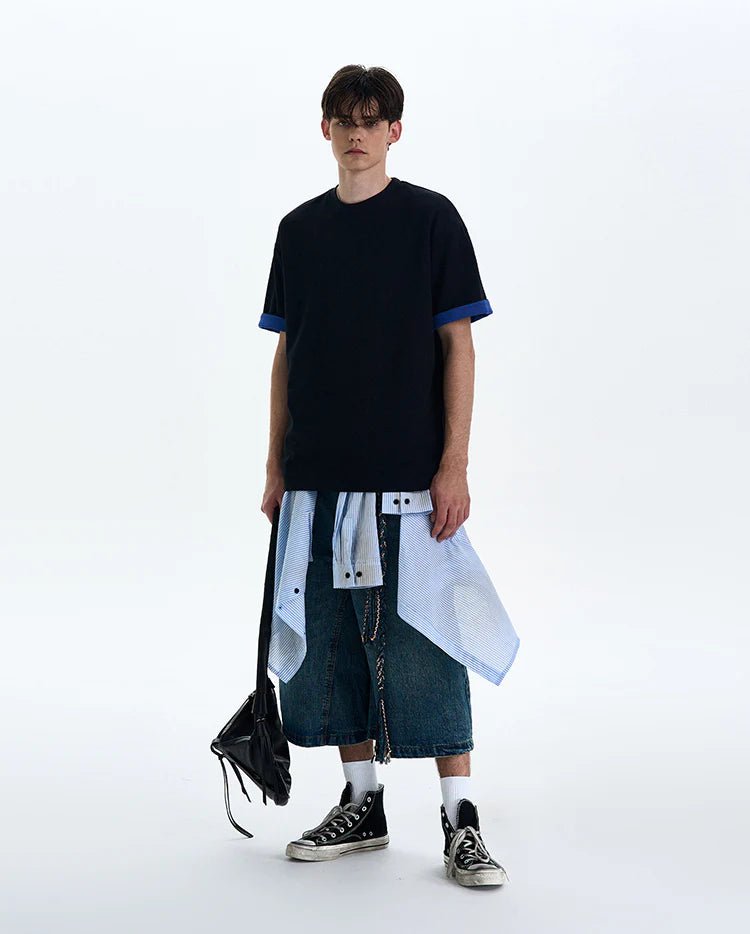 Double Sleeve Textured Tee - Revivo Avenue