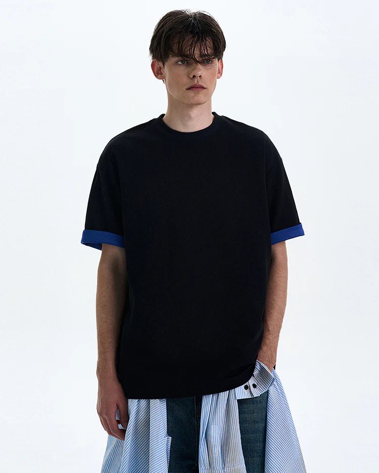 Double Sleeve Textured Tee - Revivo Avenue