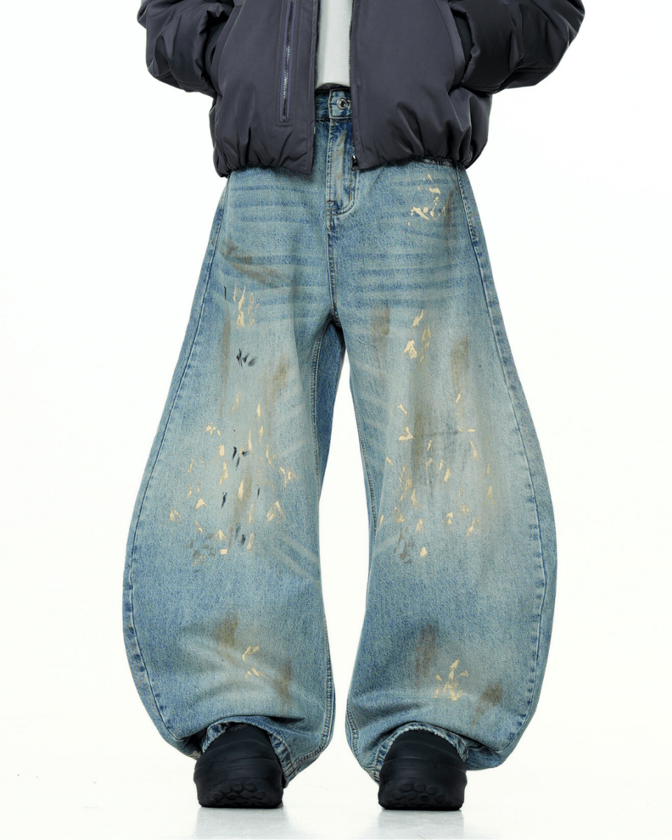 Dresden Paint - Fleck Wide Jeans - Revivo Avenue