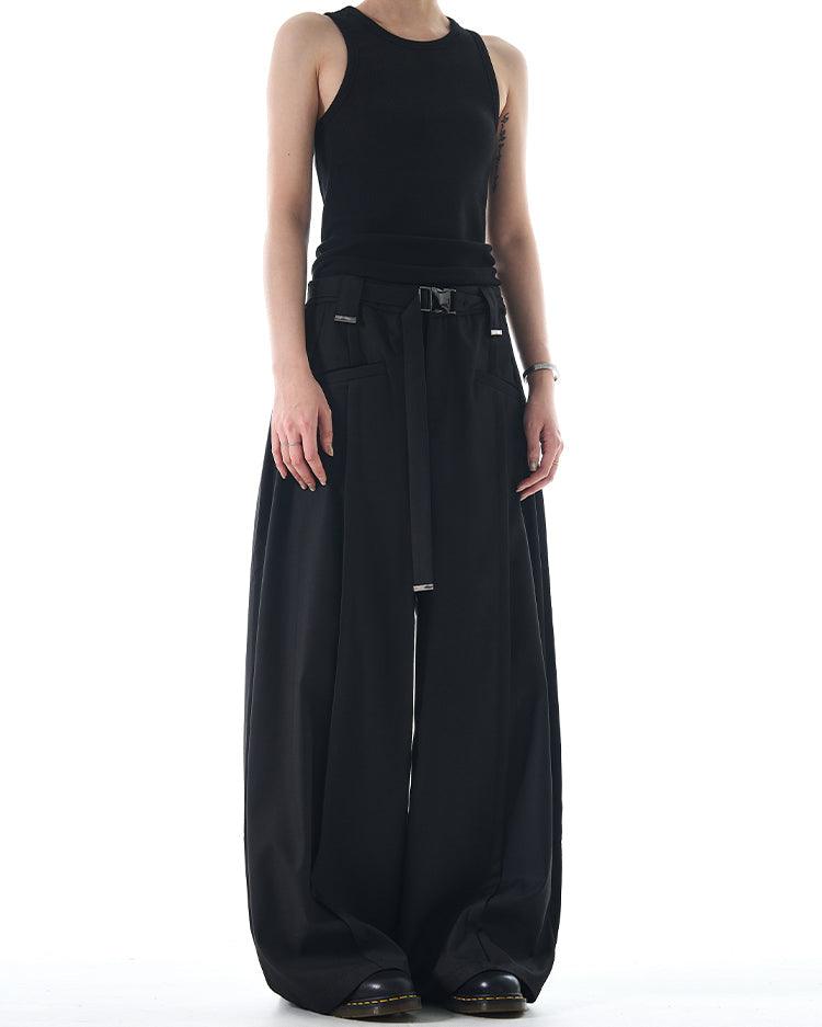 Empire Waist Belted Pants - Revivo Avenue