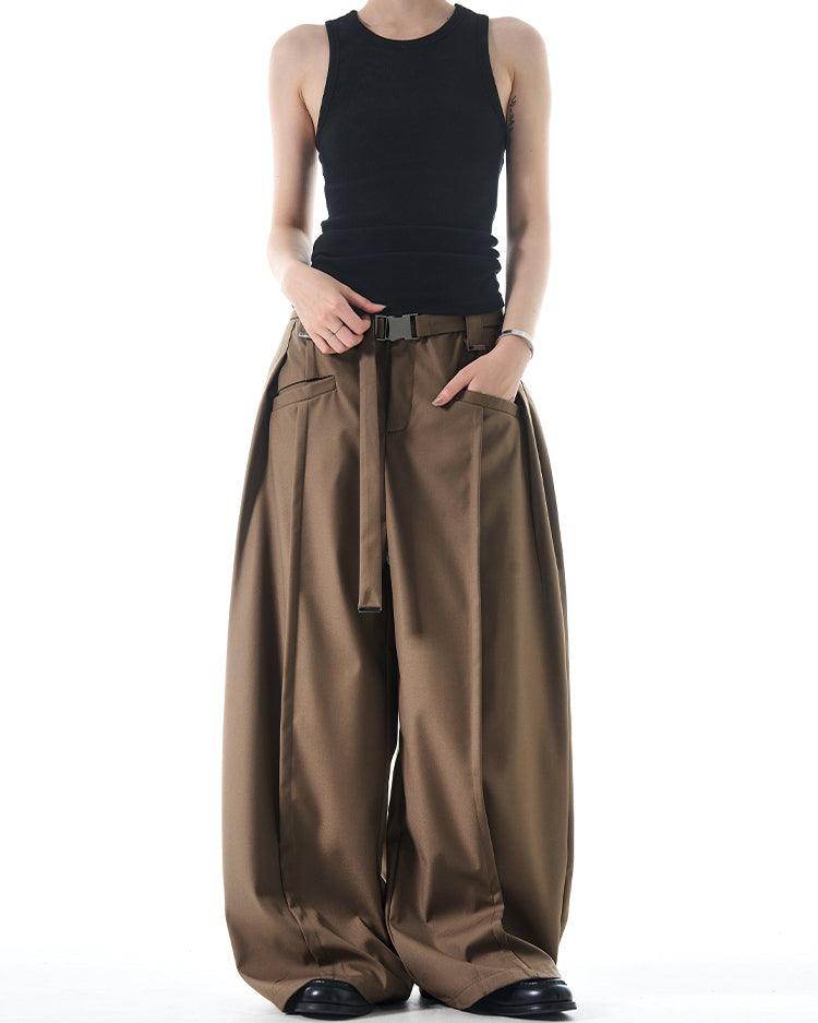Empire Waist Belted Pants - Revivo Avenue