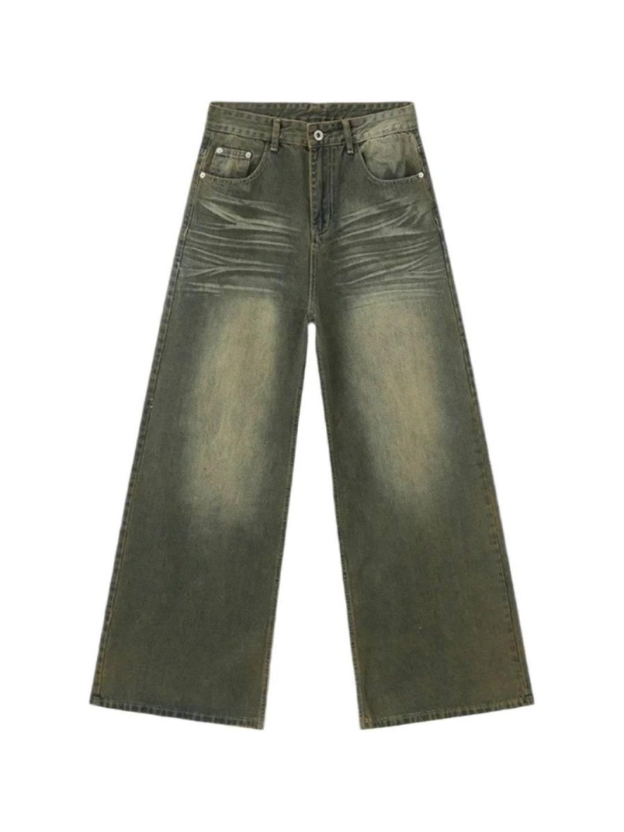 Faded Olive Wide Leg Jeans - Revivo Avenue