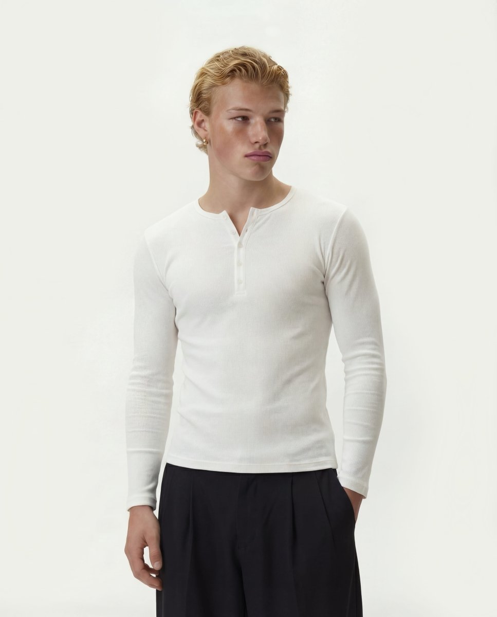 Fine Rib Henley - Revivo Avenue