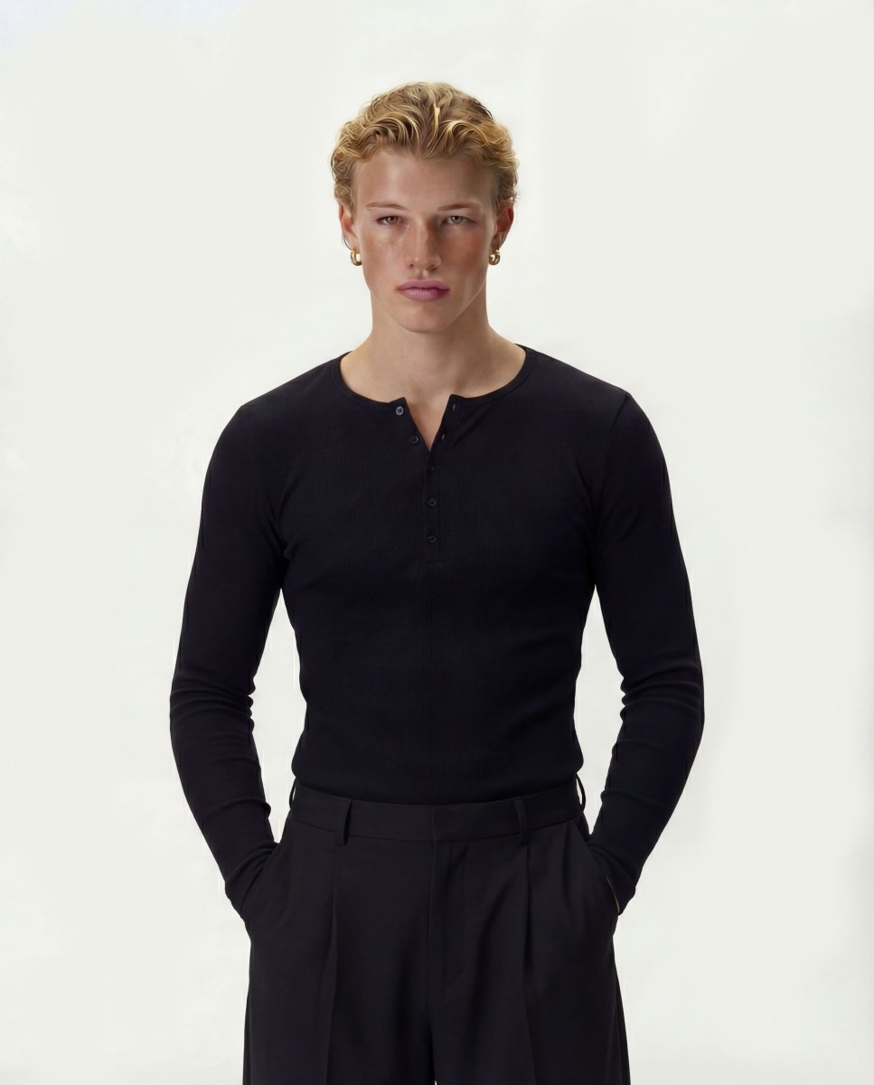 Fine Rib Henley - Revivo Avenue