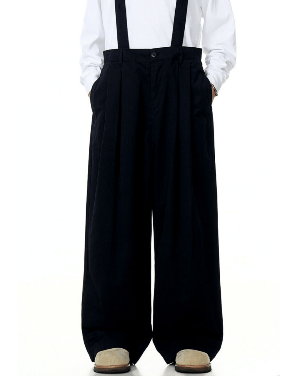 Geneva Suspender Pleated Pants - Revivo Avenue