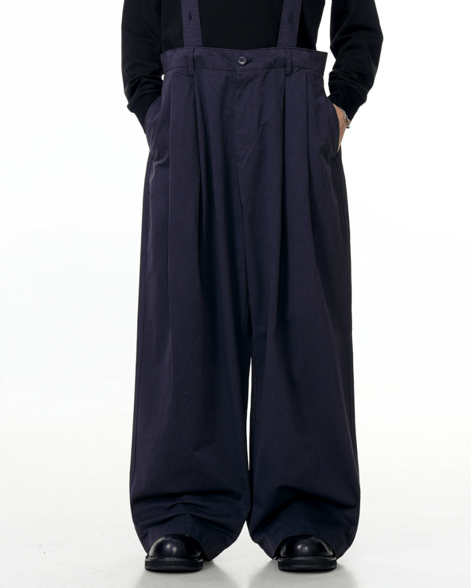 Geneva Suspender Pleated Pants - Revivo Avenue