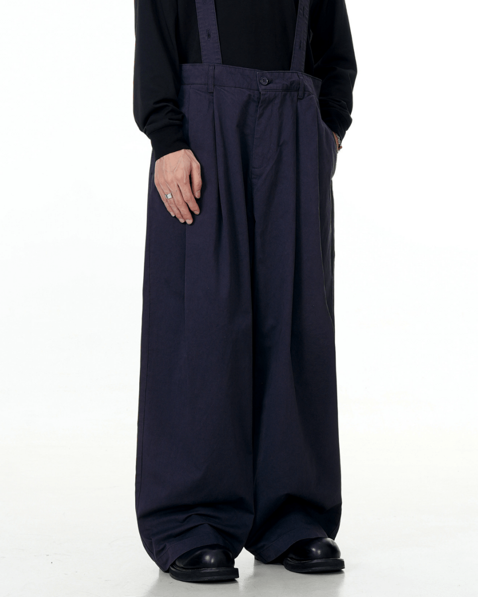Geneva Suspender Pleated Pants - Revivo Avenue