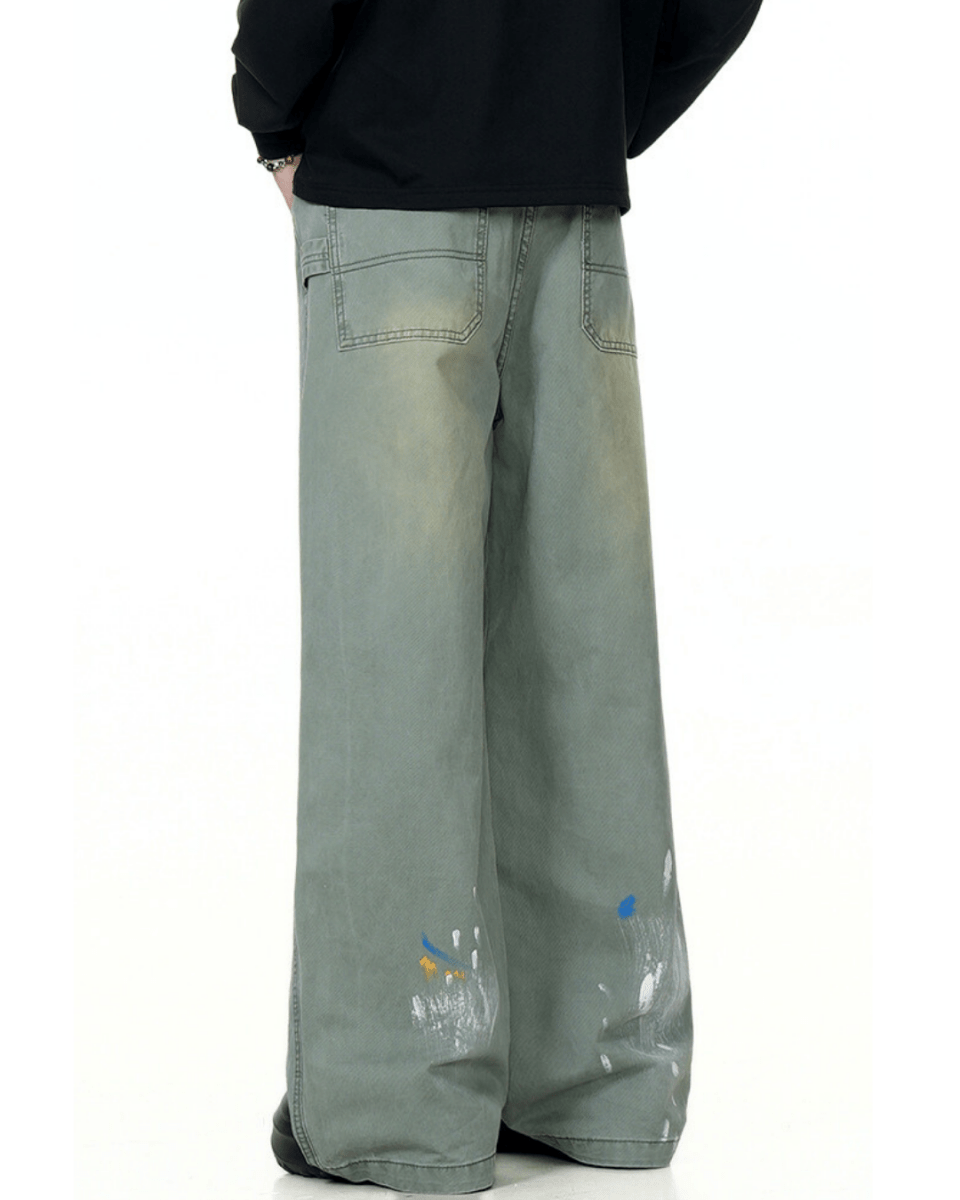 Kyoto Paint - Stain Wide Jeans - Revivo Avenue