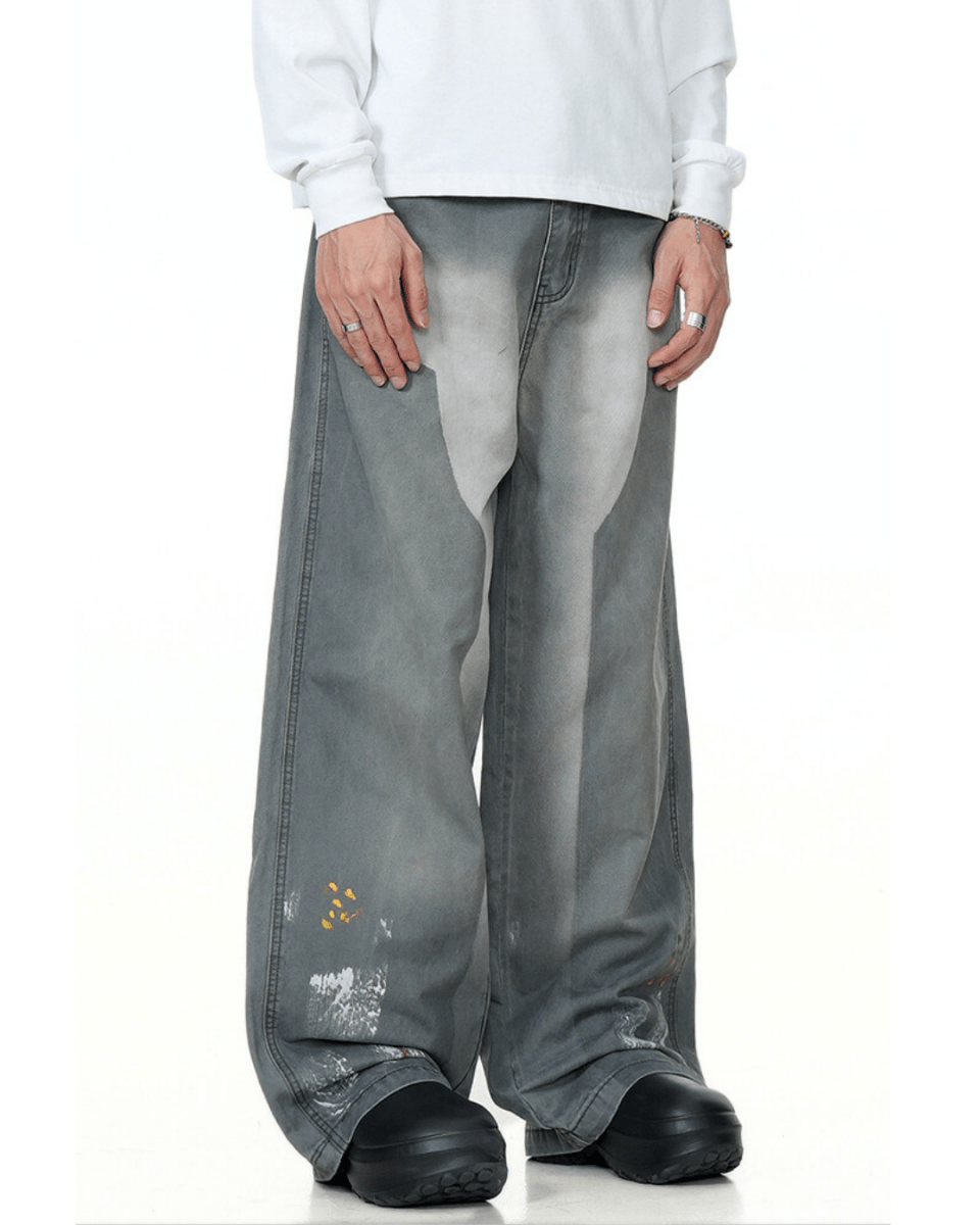 Kyoto Paint - Stain Wide Jeans - Revivo Avenue