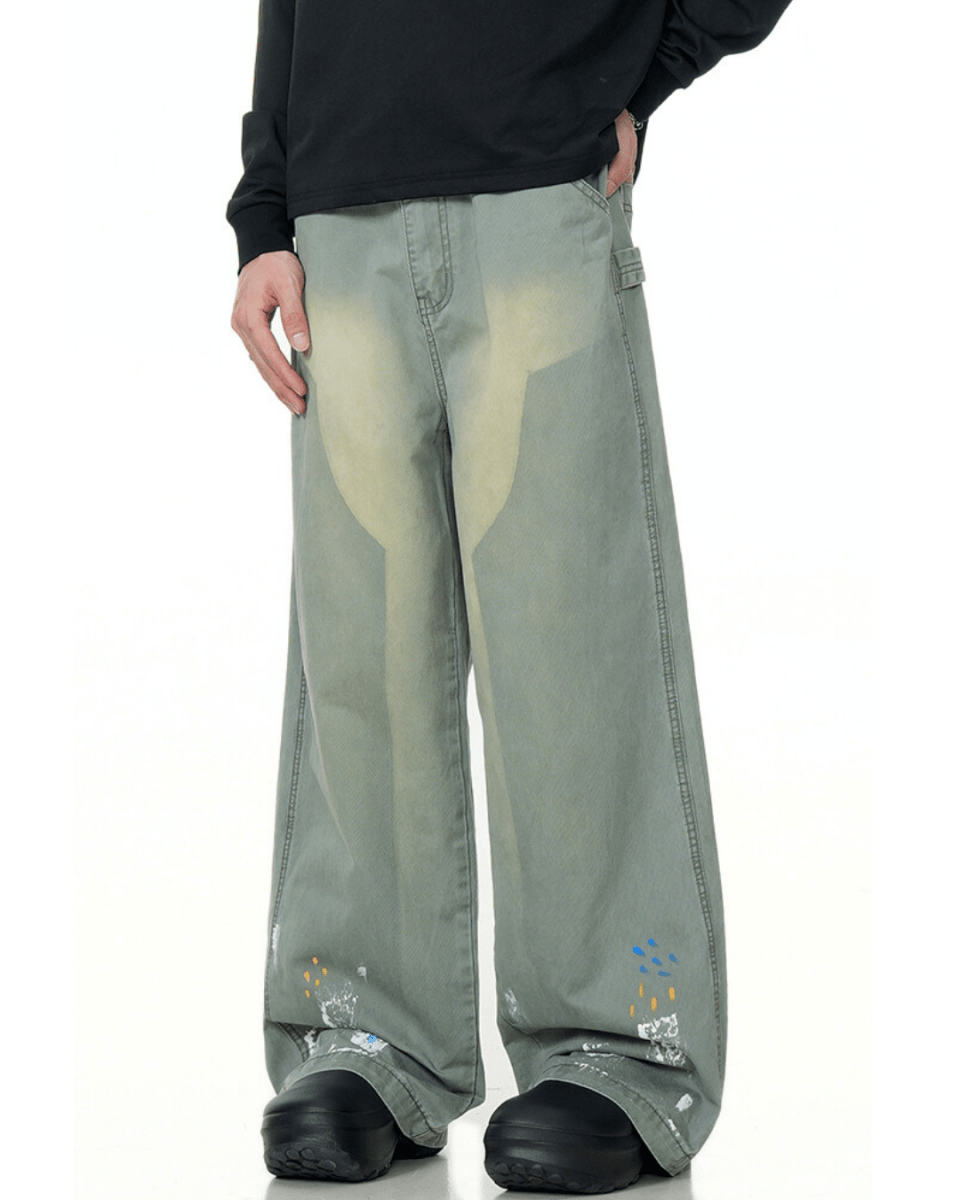 Kyoto Paint - Stain Wide Jeans - Revivo Avenue