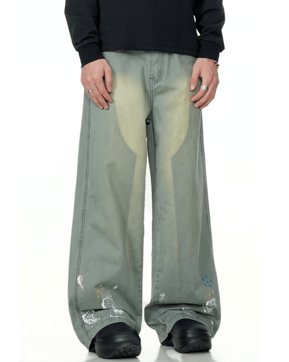 Kyoto Paint - Stain Wide Jeans - Revivo Avenue