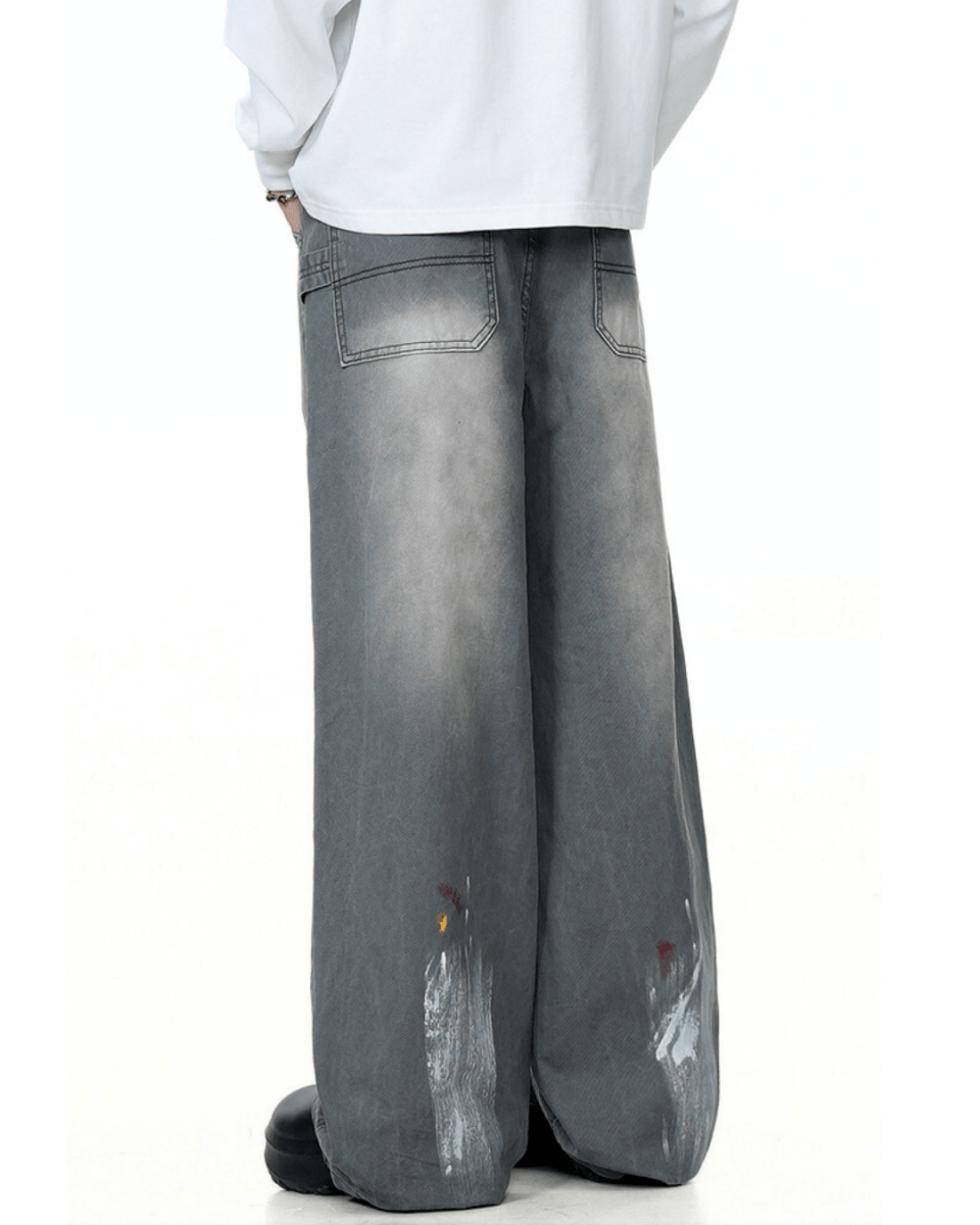 Kyoto Paint - Stain Wide Jeans - Revivo Avenue