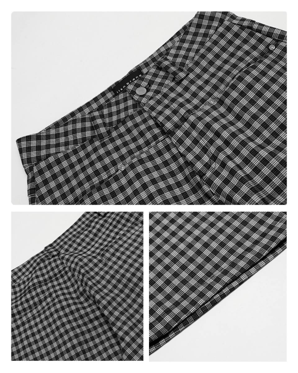 Lisbon Ink Grid Wide Pants - Revivo Avenue