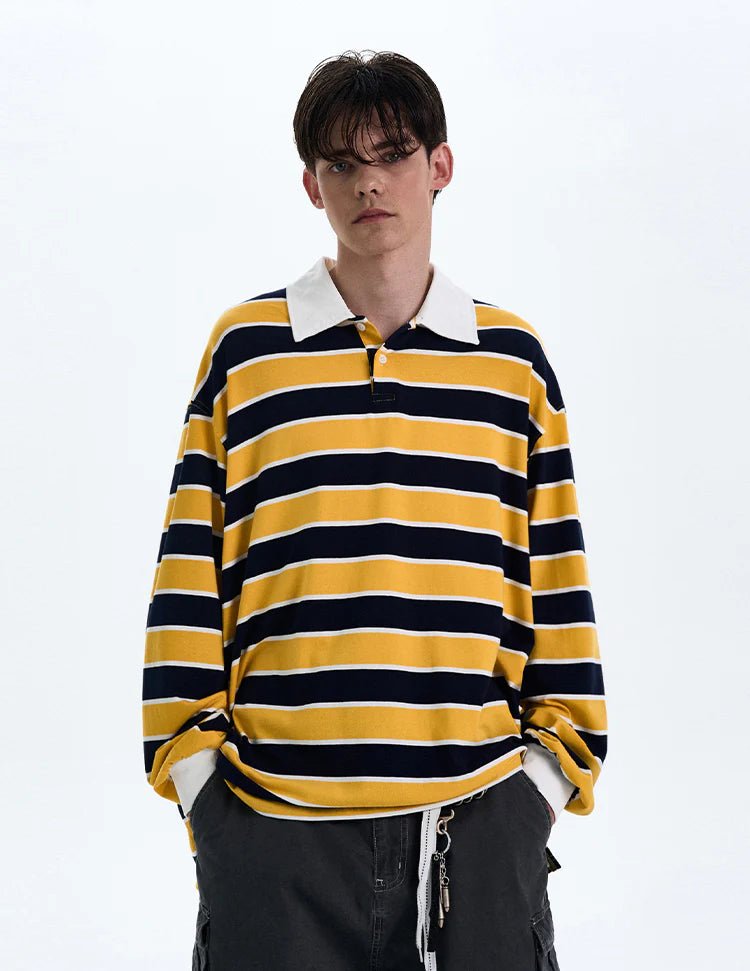 Long Sleeve Striped Polo №3 - Revivo Avenue