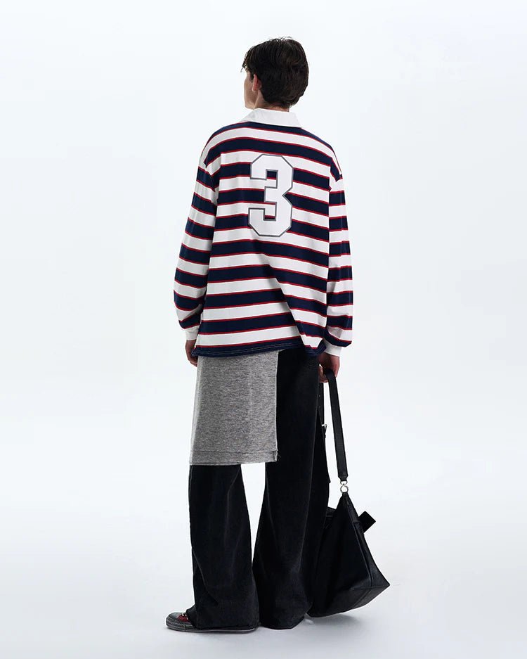 Long Sleeve Striped Polo №3 - Revivo Avenue