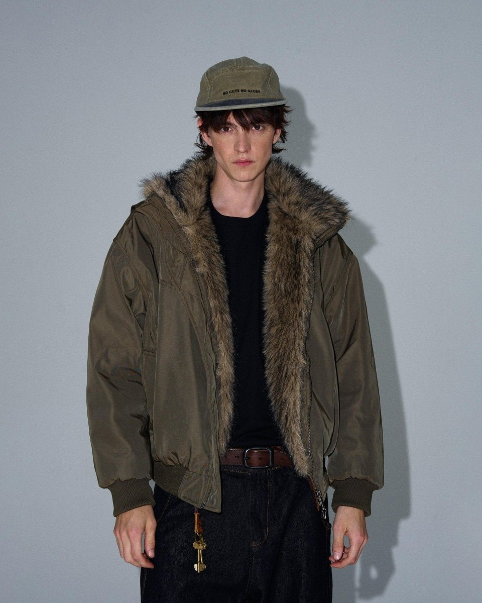 美品✩襟も袖口もふかふかです✩リバーシブル✩レッキス✩ファーコート✩ブラック✩ RE730 ブルゾン アウター Cross big fur blouson / クロスアップリケ