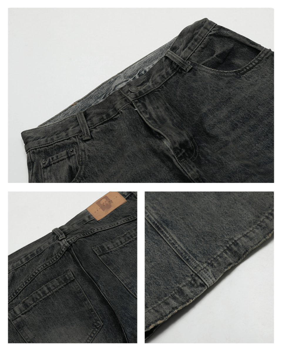 Osaka Curved Seam Wide Jeans - Revivo Avenue