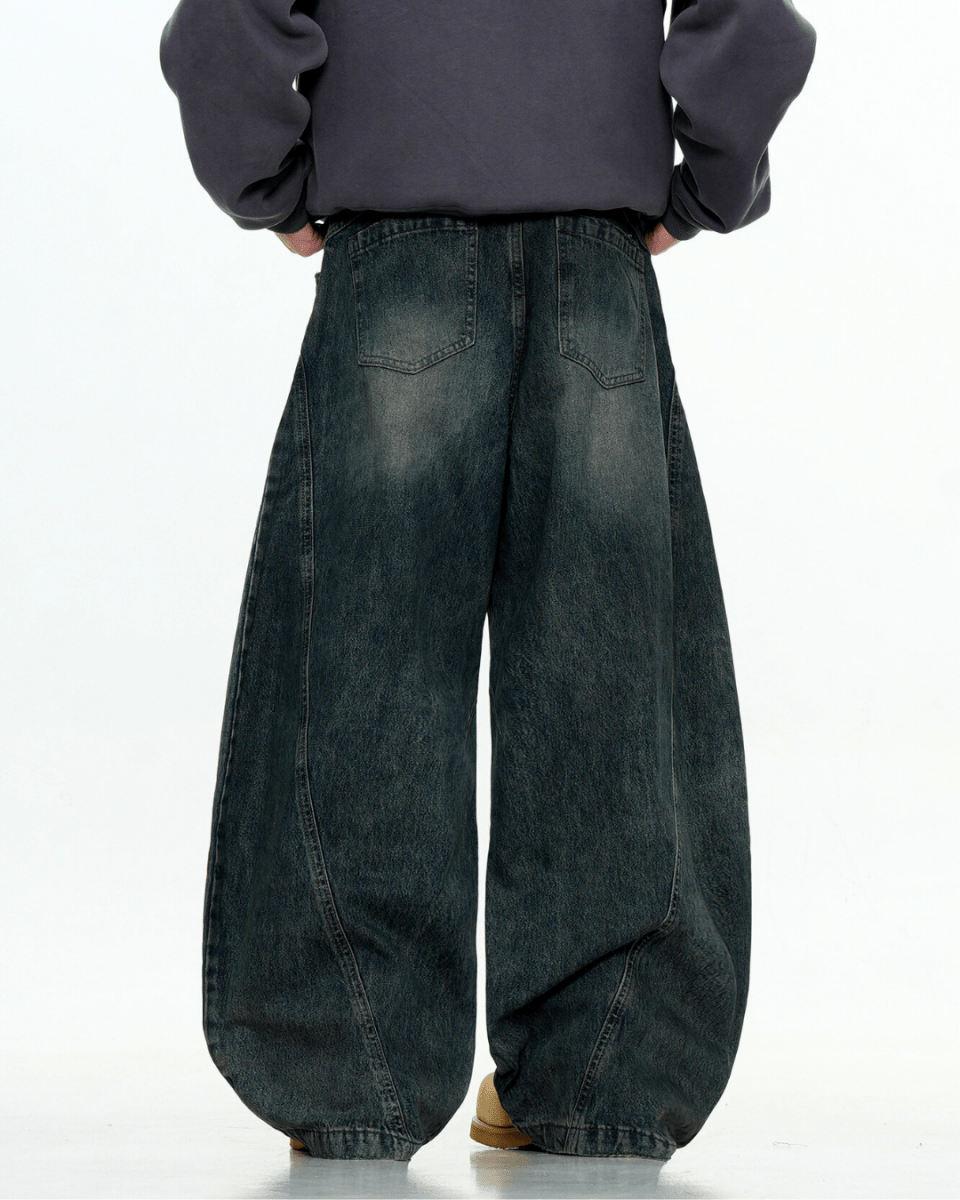 Osaka Curved Seam Wide Jeans - Revivo Avenue