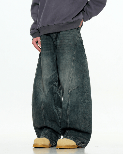 Osaka Curved Seam Wide Jeans - Revivo Avenue