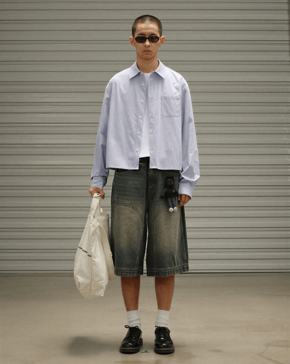 Ouswe Boxy Cropped Cotton Poplin Shirt - Revivo Avenue