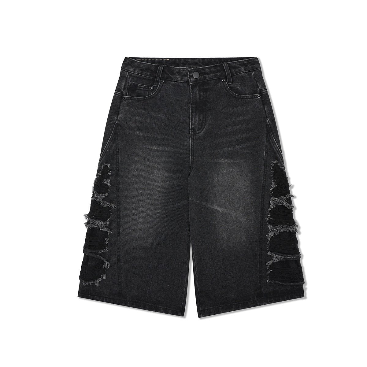 Ravage Distressed Black Jorts - Revivo Avenue
