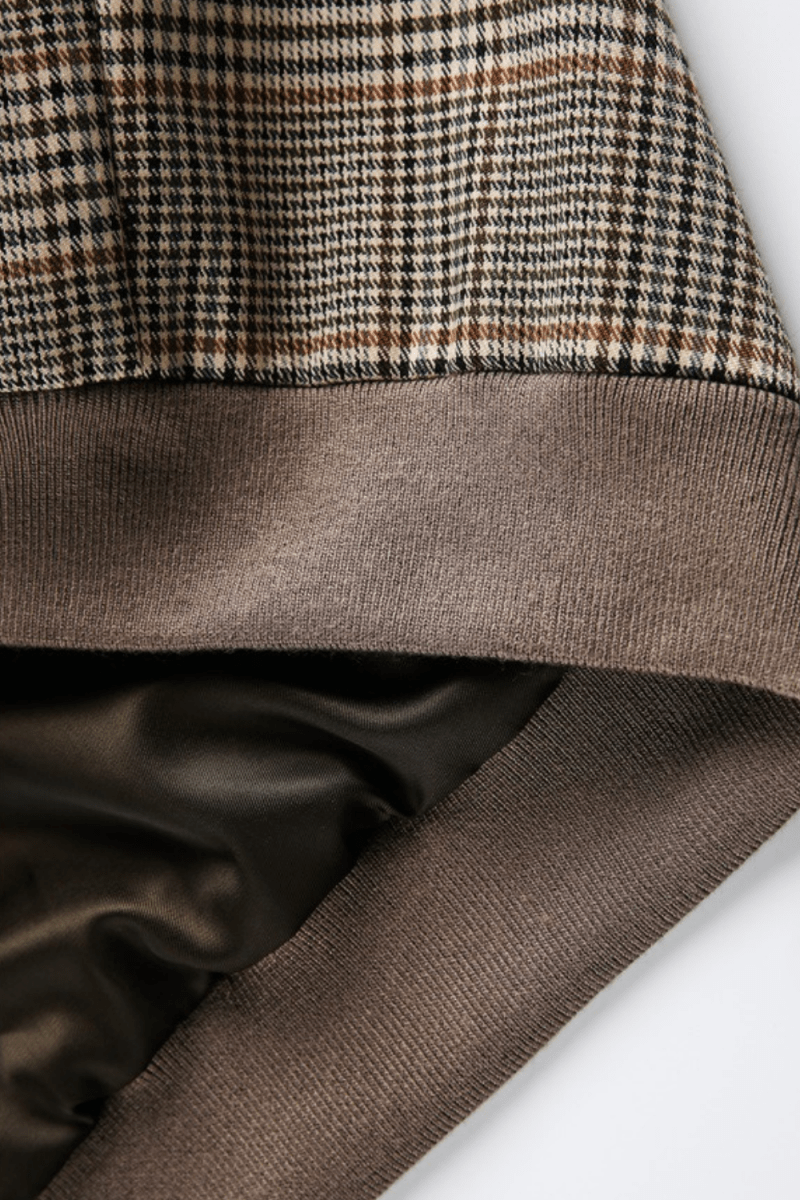 Signature Checkered Zip Jacket - Revivo Avenue