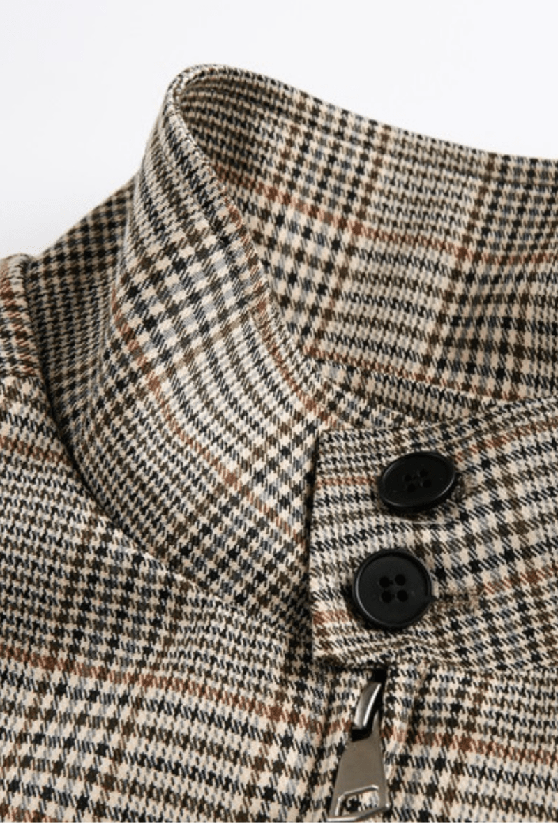 Signature Checkered Zip Jacket - Revivo Avenue