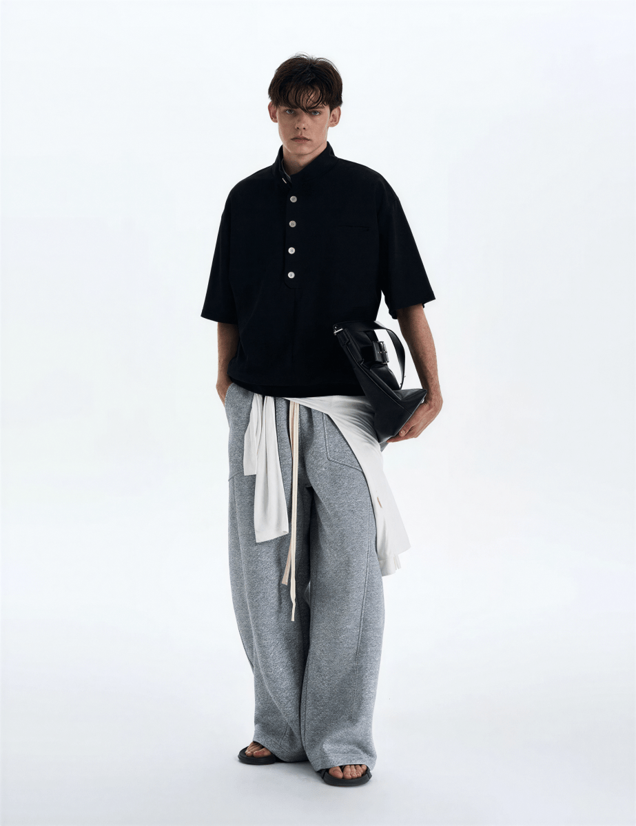 Stand Collar Short Sleeve Shirt - Revivo Avenue