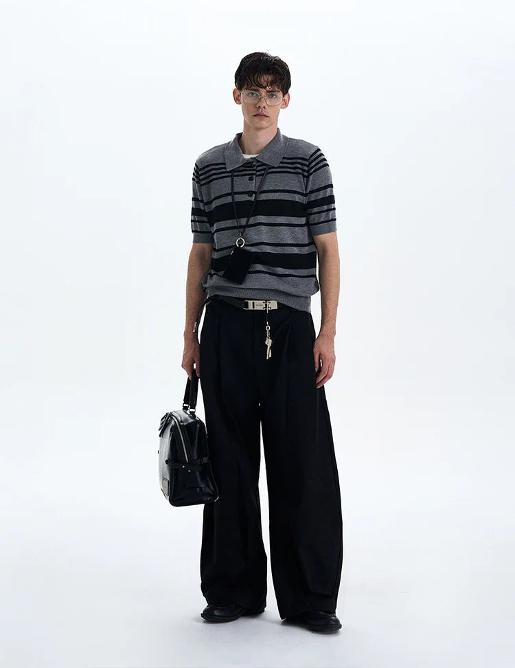 Striped Knit Polo - Revivo Avenue