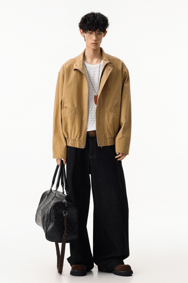 Structured Cotton Zip Jacket - Revivo Avenue