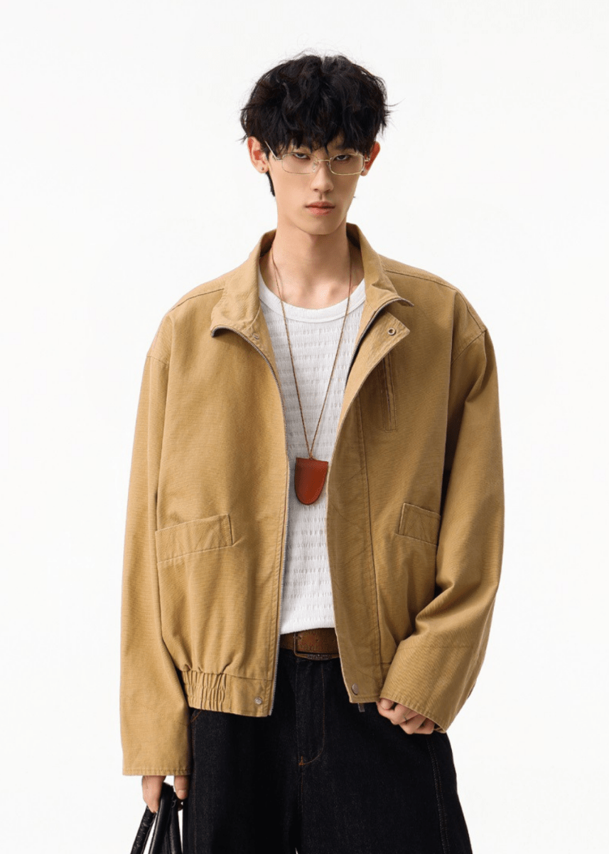 Structured Cotton Zip Jacket - Revivo Avenue