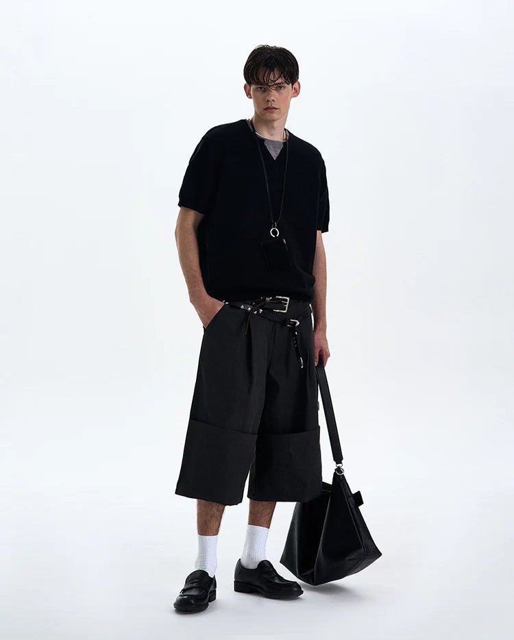 V - Stitch Short Sleeve Sweatshirt - Revivo Avenue